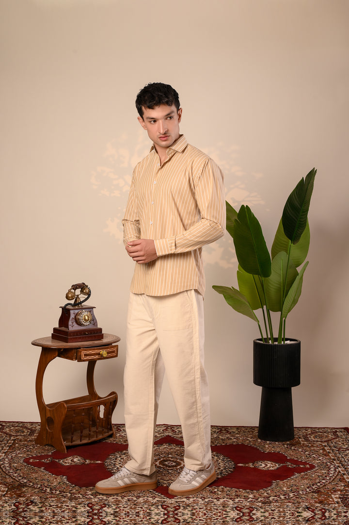 Premium Gold Striped Shirt