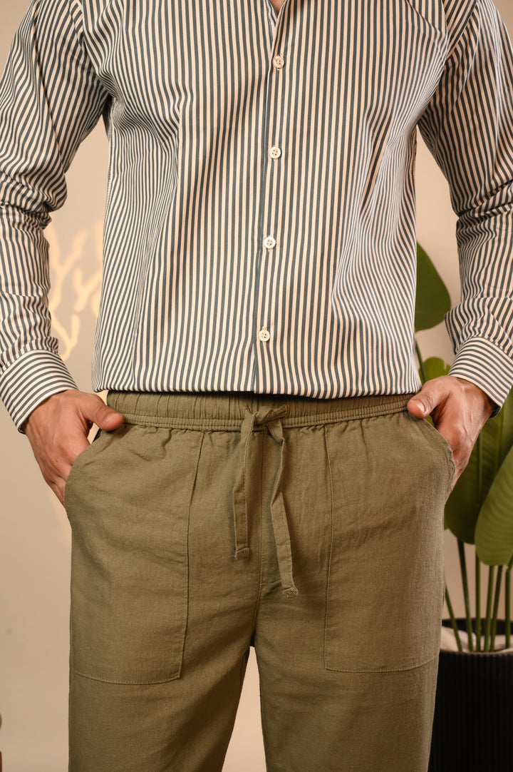Green Linen Pant