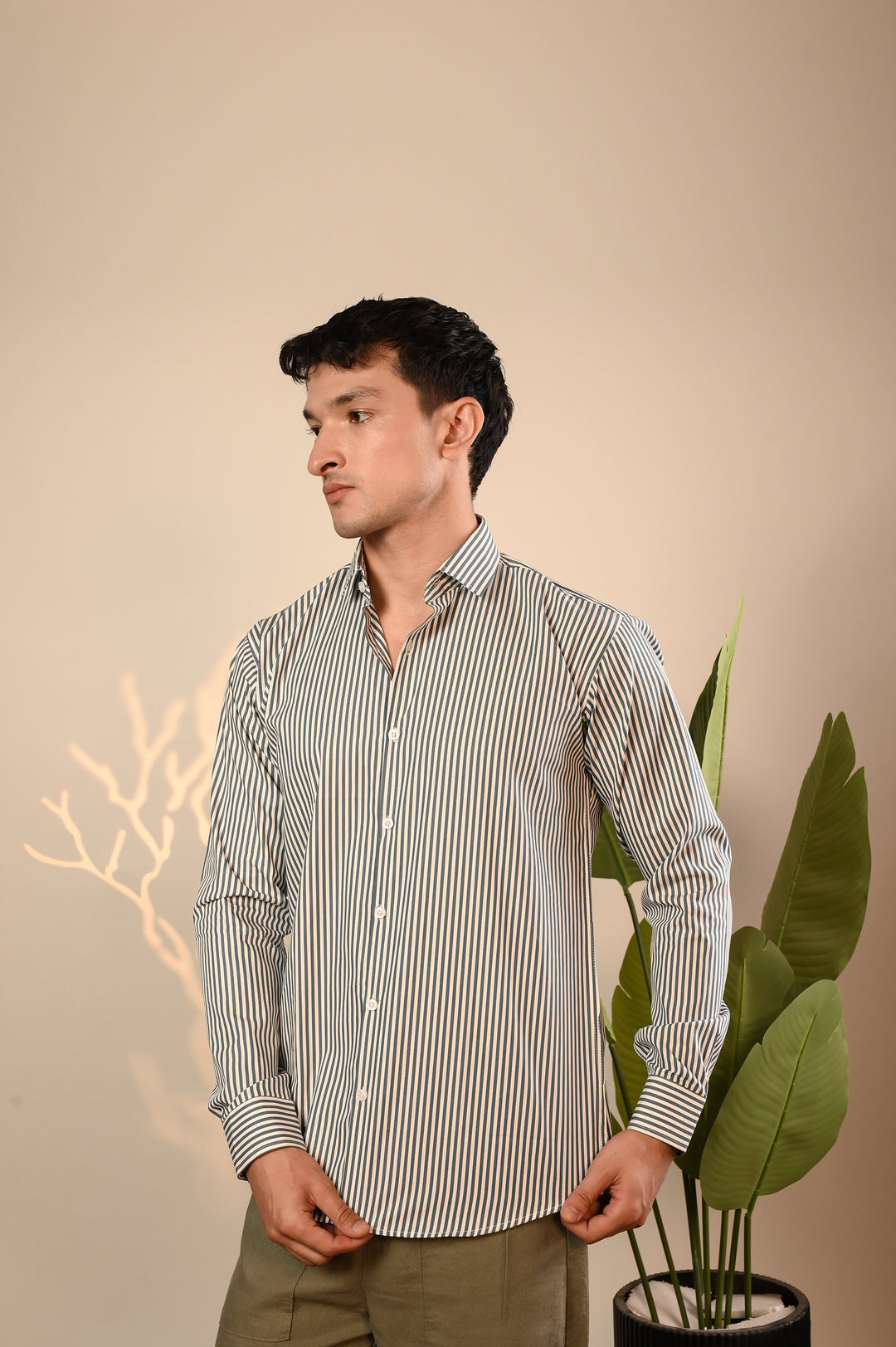 Premium Green Striped Shirt