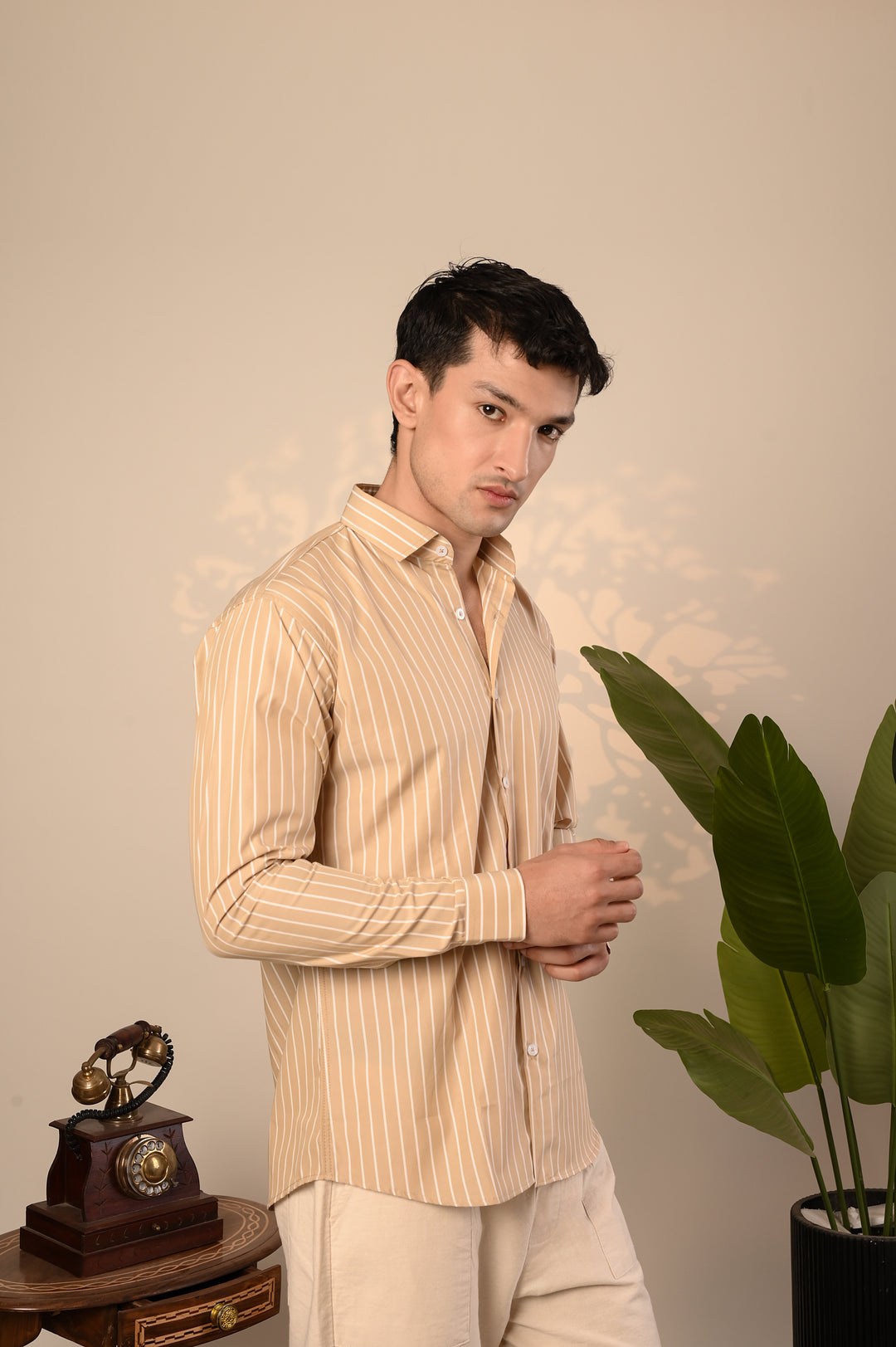 Premium Gold Striped Shirt