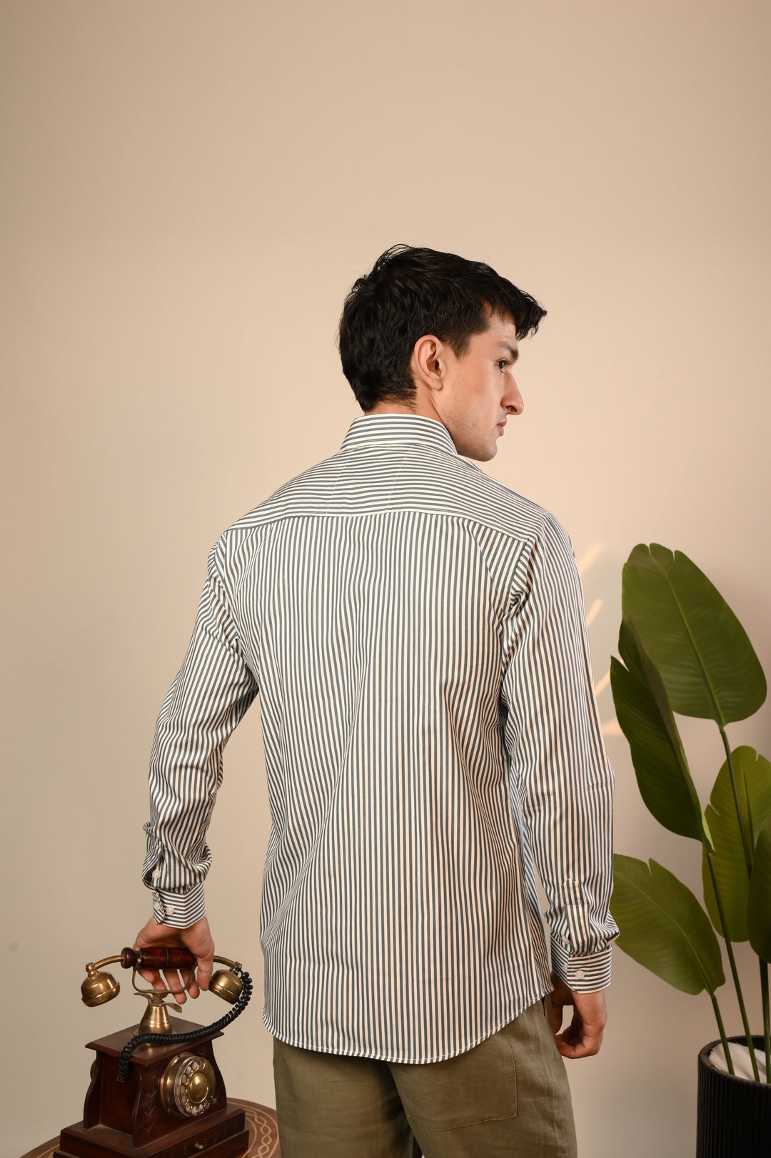 Premium Green Striped Shirt