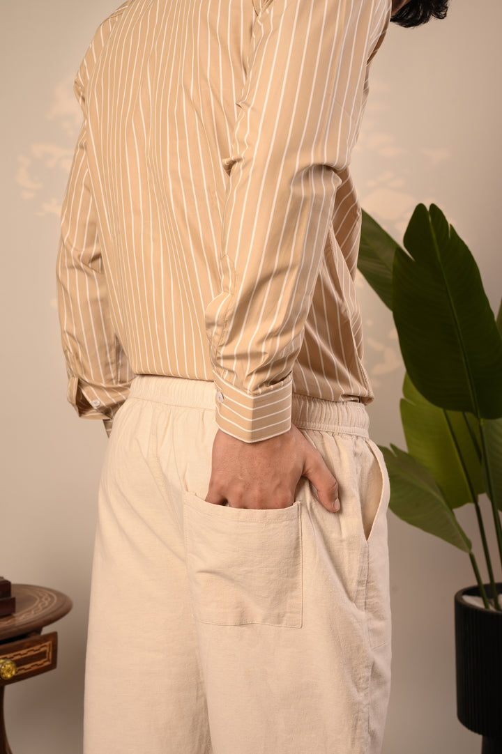 Beige Linen Pant