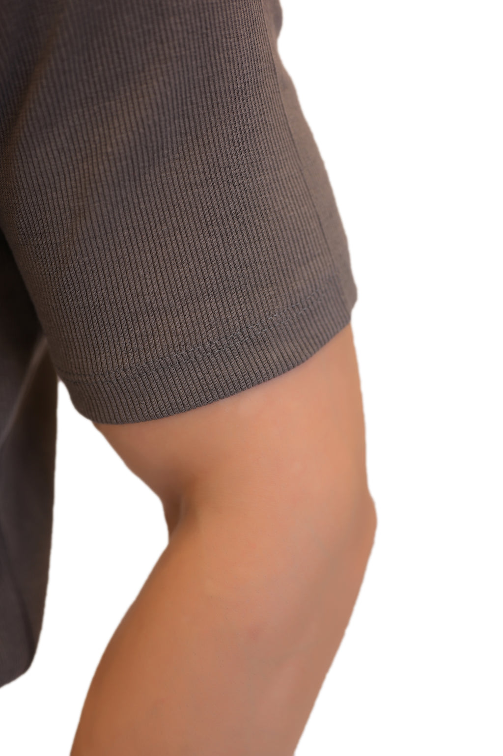 Ribbed Button-Down Shirt – Steel Grey